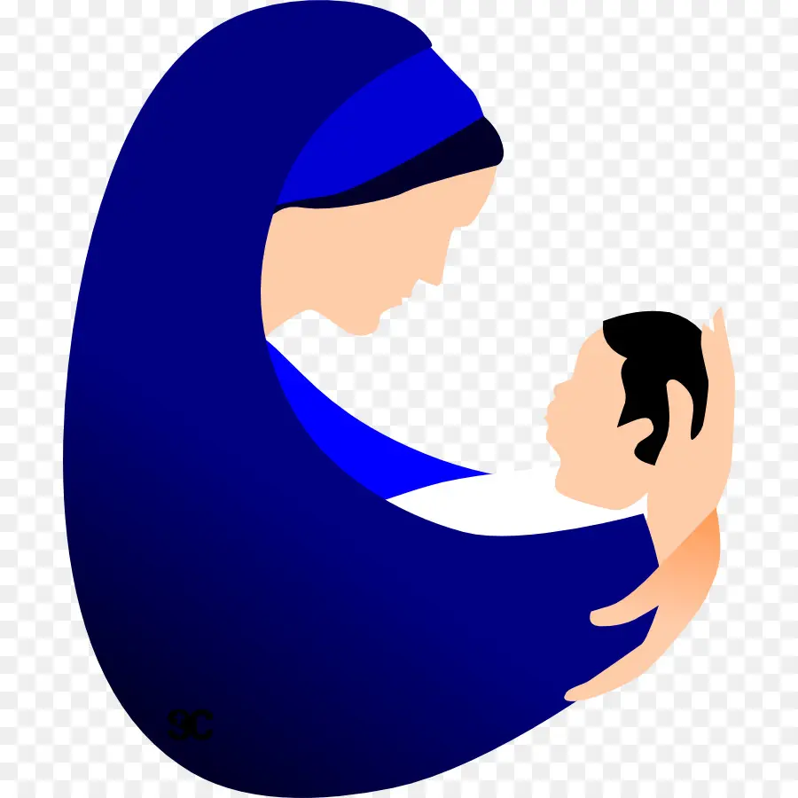 Mère Et Enfant，Bleu PNG