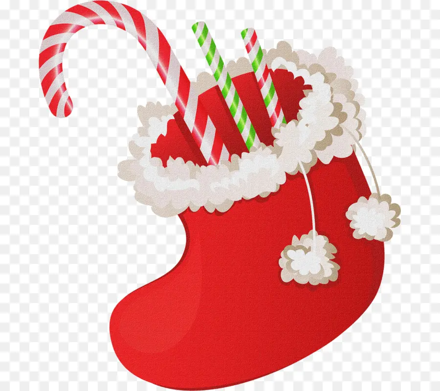 Bas De Noël，Canne En Bonbon PNG