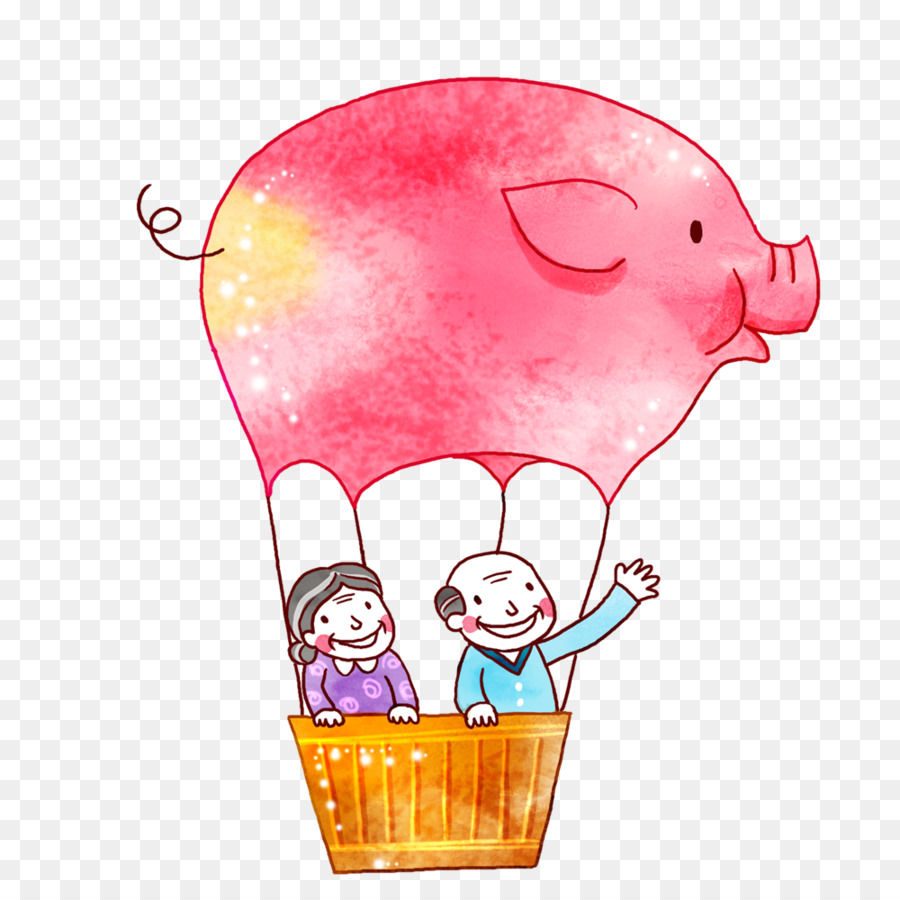 Montgolfière En Forme De Cochon，Ballon PNG