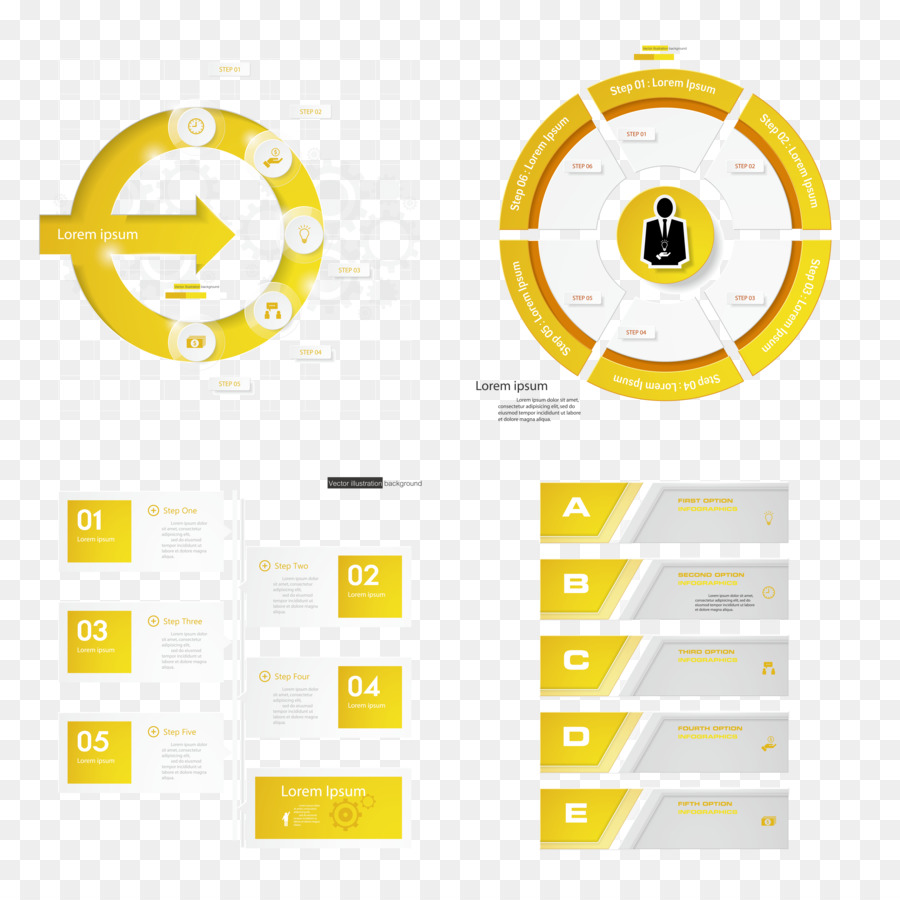 Infographie Jaune，Données PNG