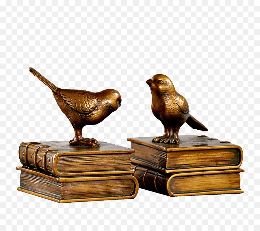 Serre Livres Avec Des Oiseaux，Statues PNG