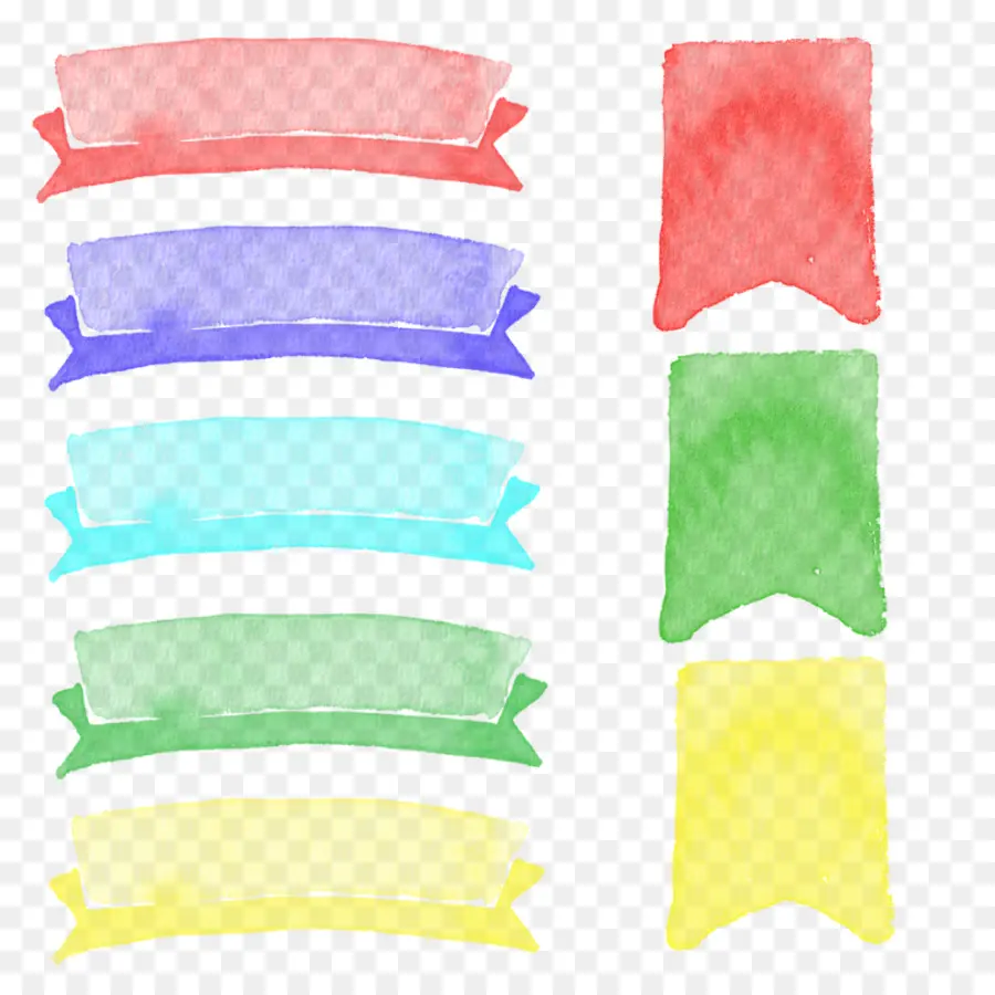 Rubans Aquarelle，Coloré PNG