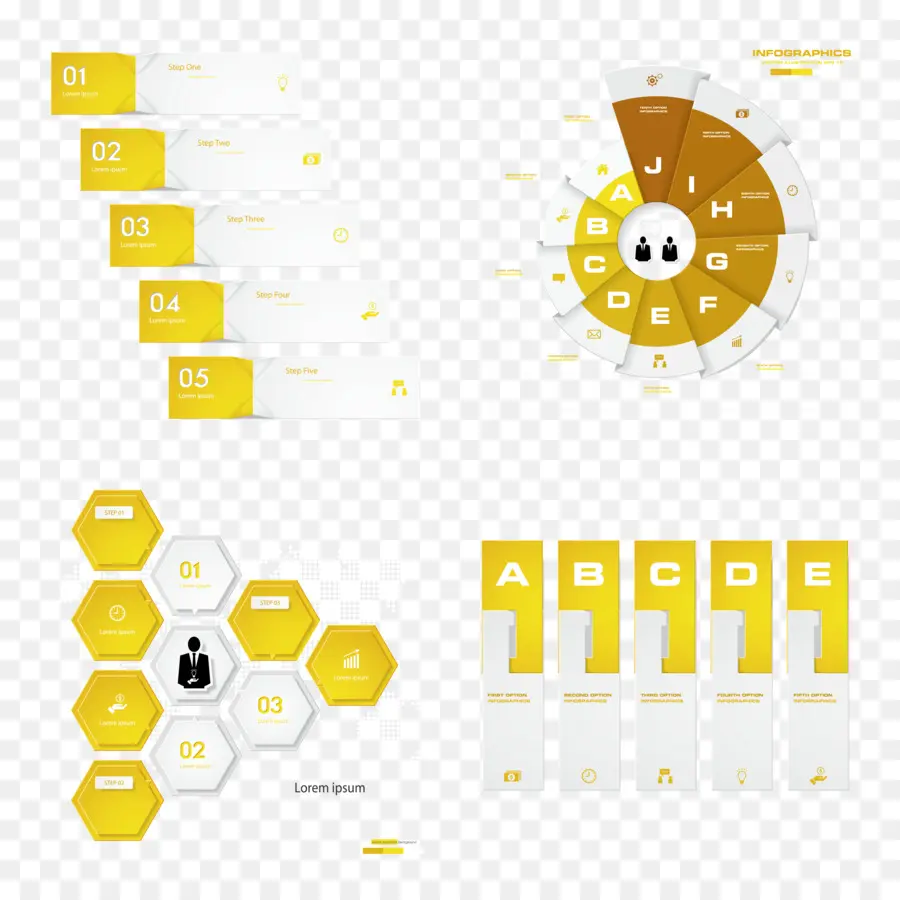 Infographie Jaune Et Blanche，Données PNG