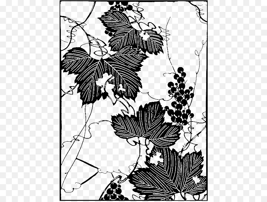 Feuilles De Vigne，Noir PNG