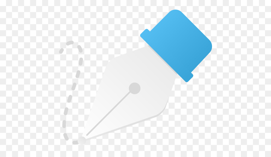 Stylo Avec Ligne Pointillée，Bleu PNG