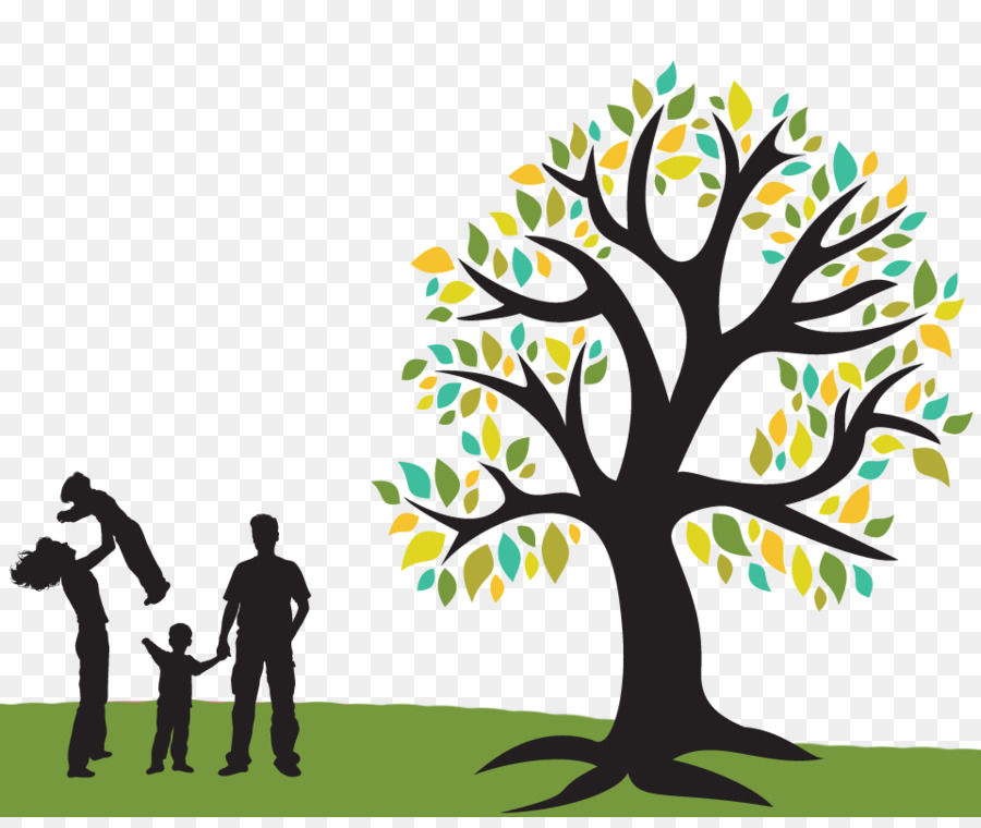 Famille Silhouette，Arbre PNG