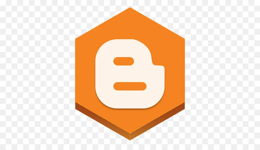 Hexagone Orange Avec Logo Blogger，Bloguer PNG