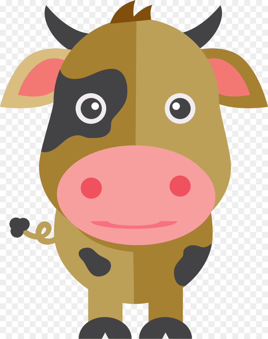 Visage De Vache De Dessin Animé，Animal PNG