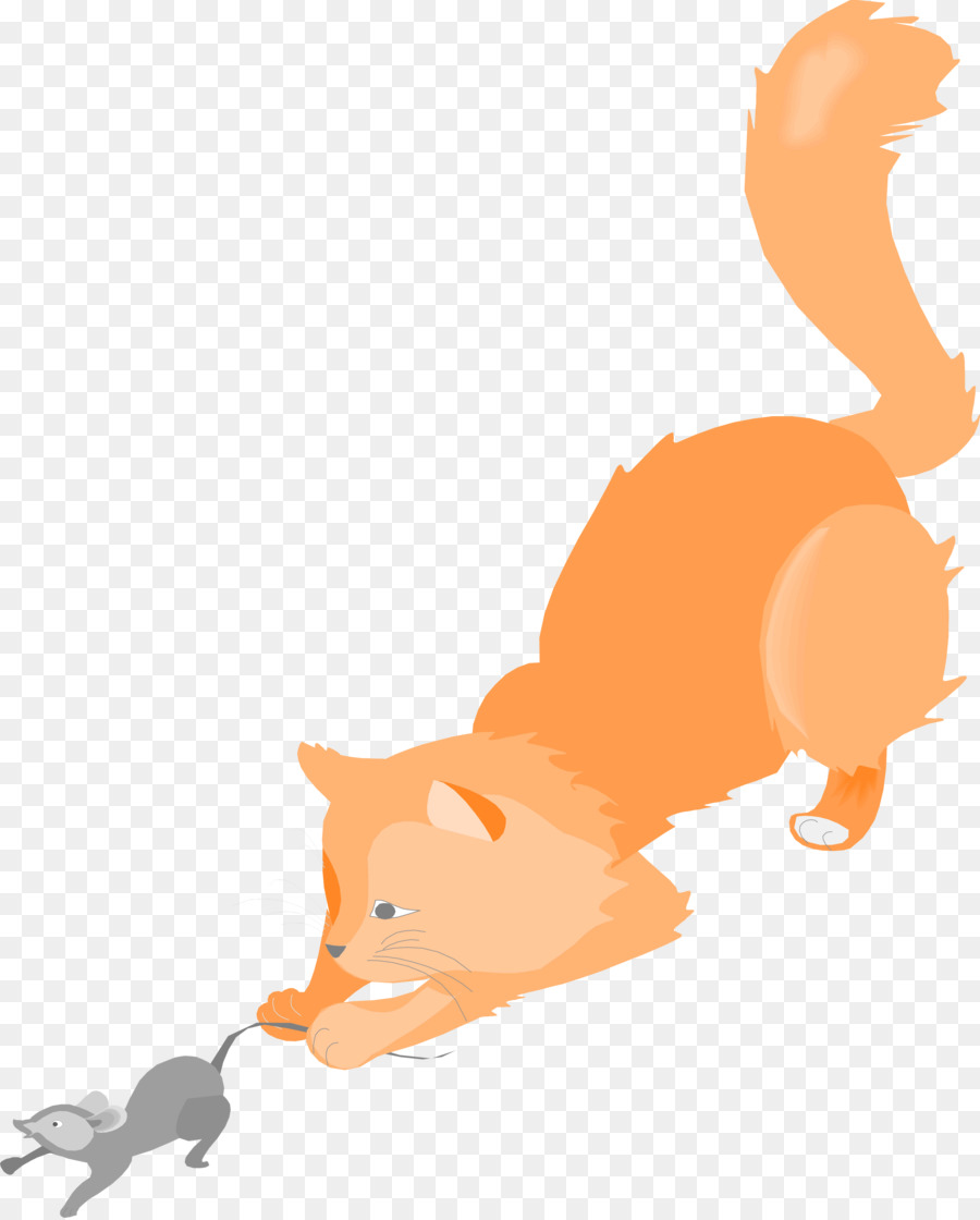 Chat De Dessin Animé Chassant La Souris，Mignon PNG