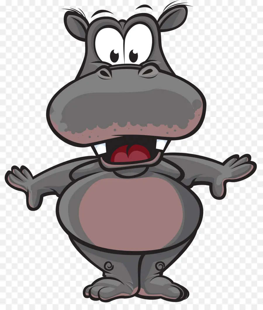 Hippopotame De Dessin Animé，Mignon PNG