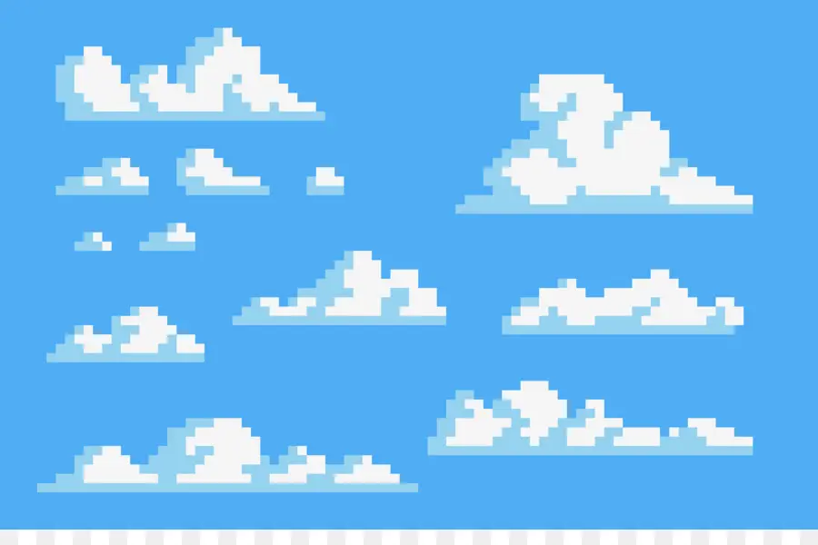 Nuages ​​de Pixels，Pixel Art PNG