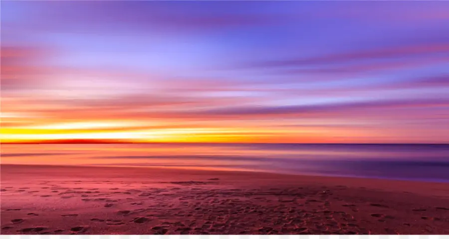 Plage Au Coucher Du Soleil，Coucher De Soleil PNG