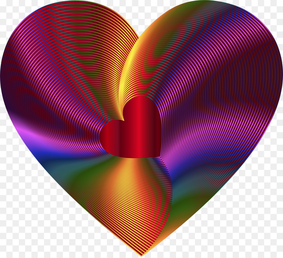 Coeur Coloré，Arc En Ciel PNG