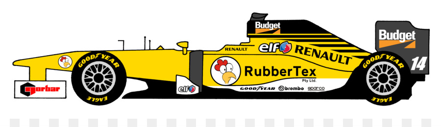 Voiture De Formule 1 Jaune，Renault PNG