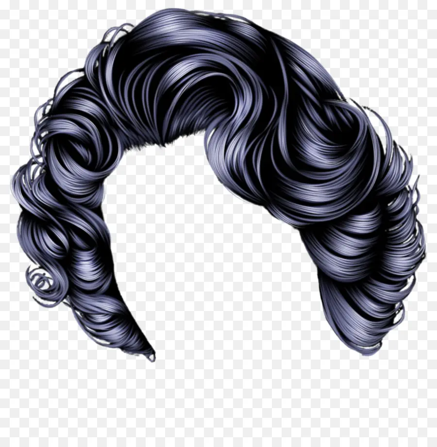 Perruque Bouclée Noire，Cheveux PNG