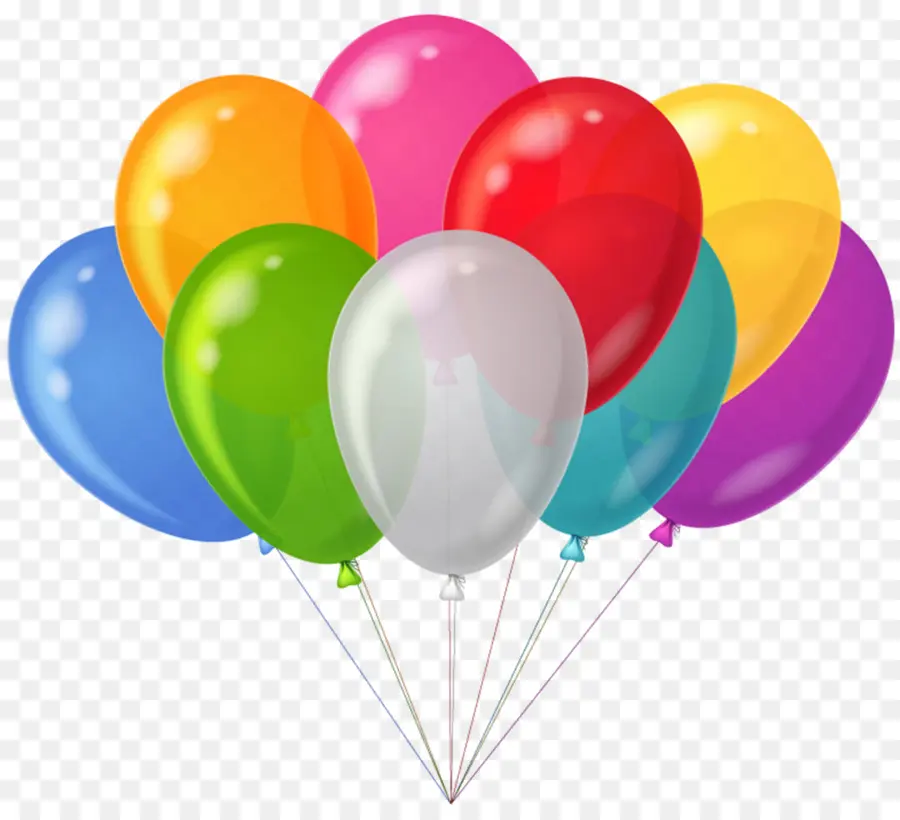 Ballons Colorés，Faire La Fête PNG