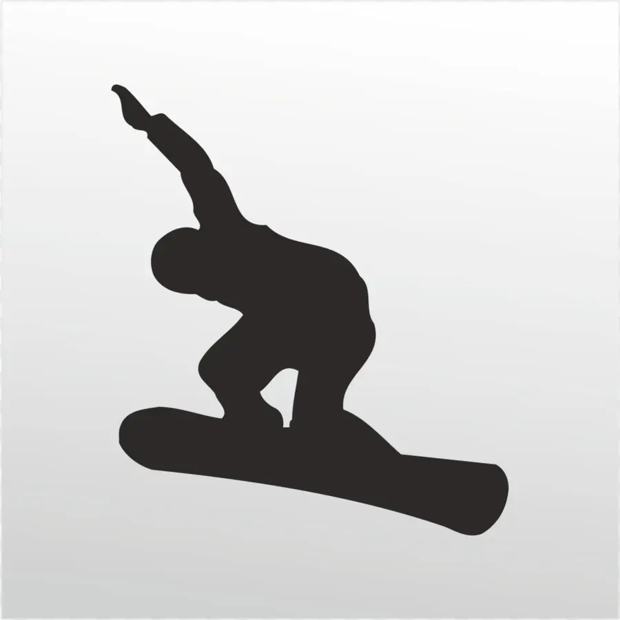 Silhouette De Snowboardeur，Hiver PNG