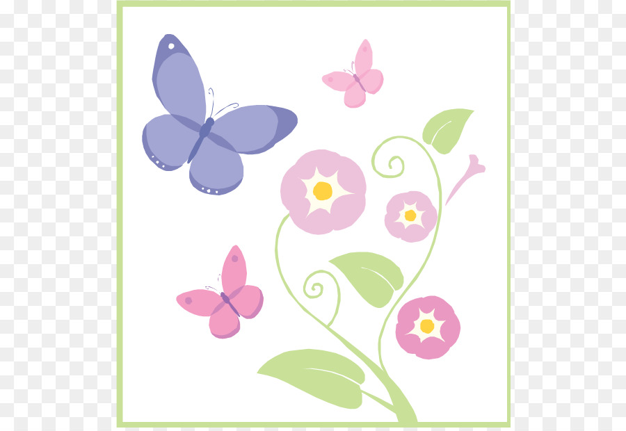 Papillons，Fleurs PNG