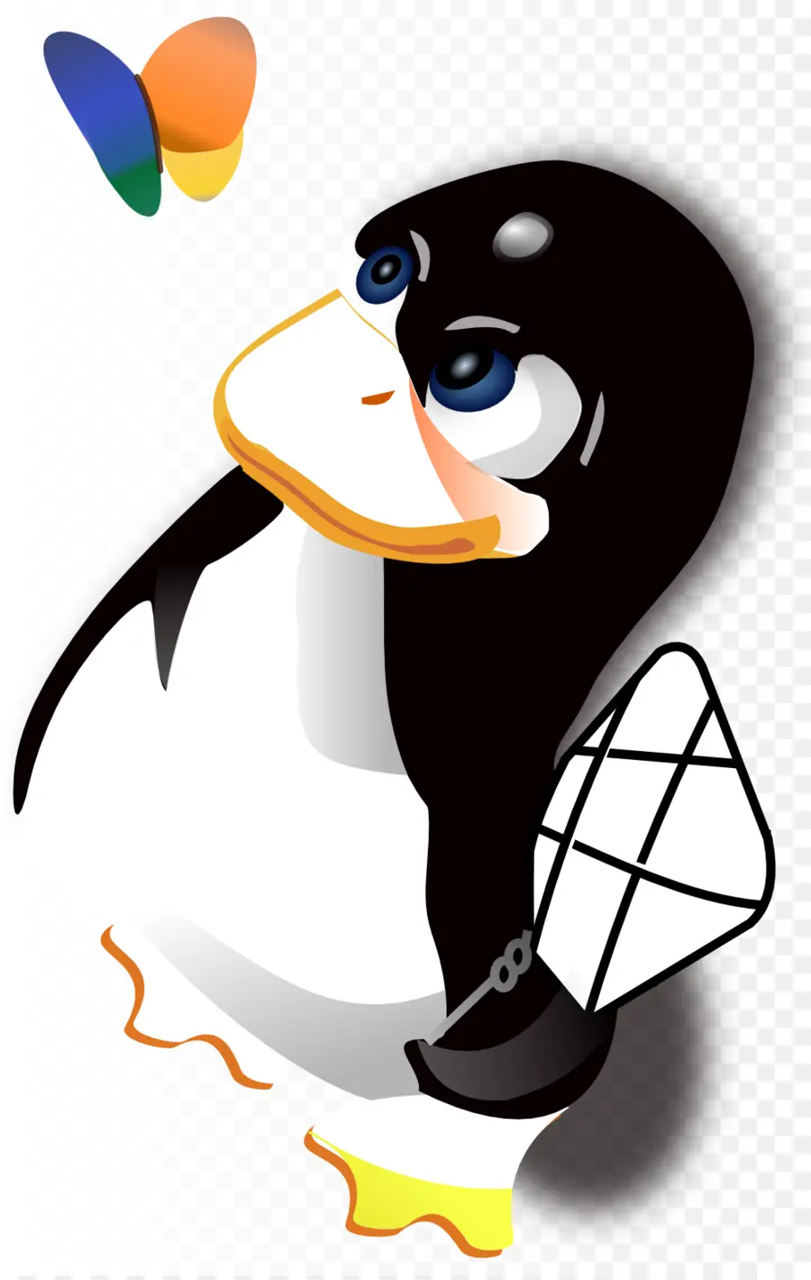 Pingouin Avec Papillon，Linux PNG