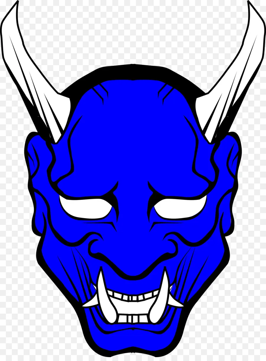 Masque De Démon Bleu，Cornes PNG