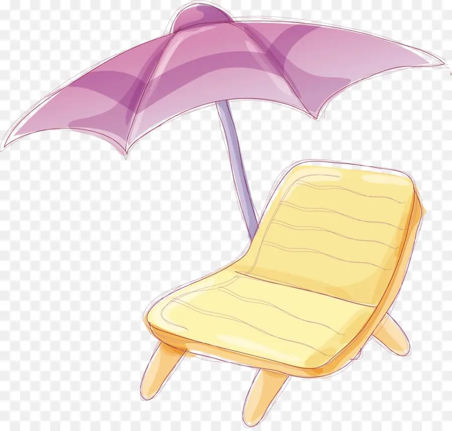 Chaise De Plage，Parapluie PNG