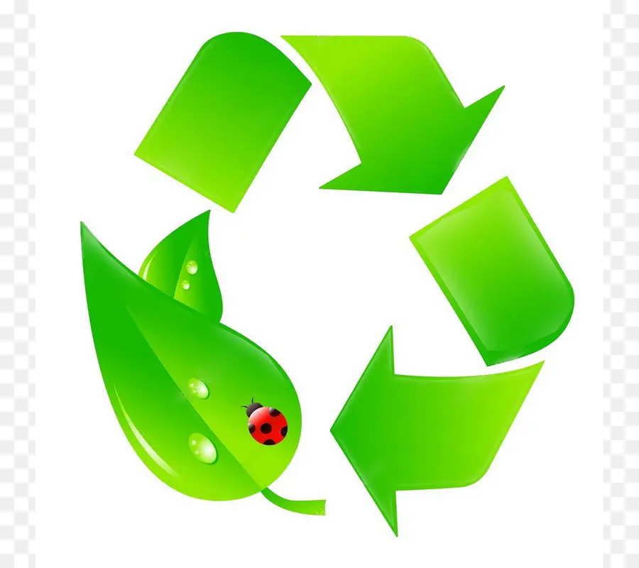 Symbole De Recyclage，Feuille Verte PNG