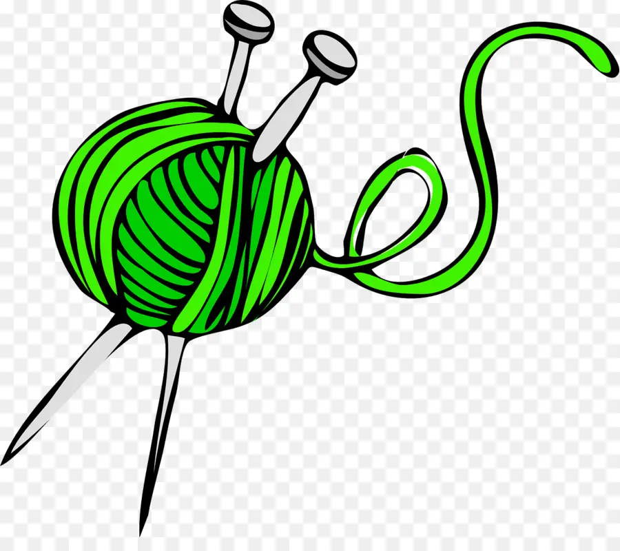 Pelote De Laine Verte，Tricot PNG