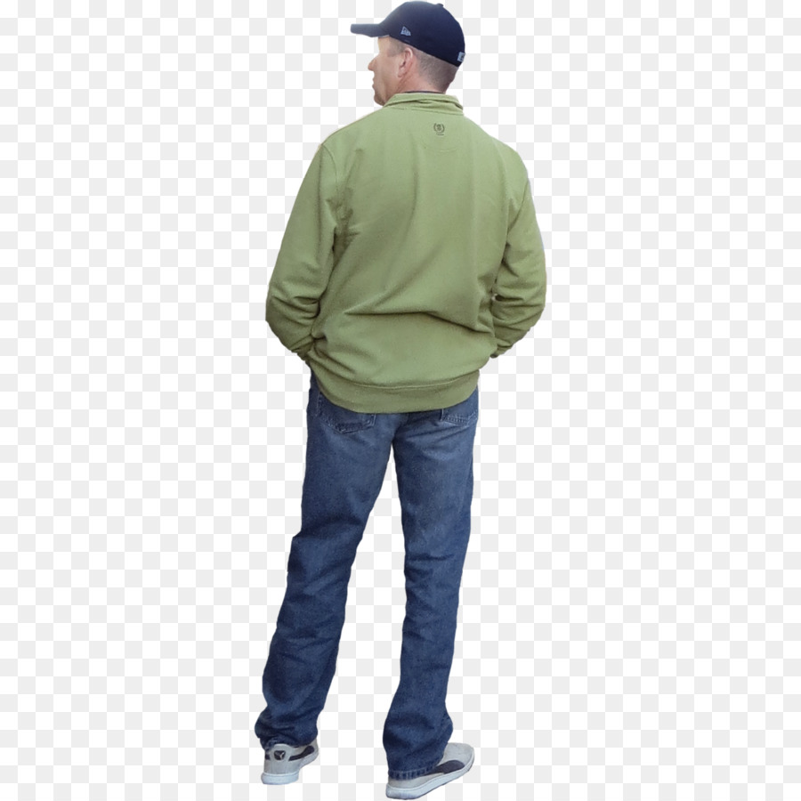 Homme En Veste Verte，Vue Arrière PNG