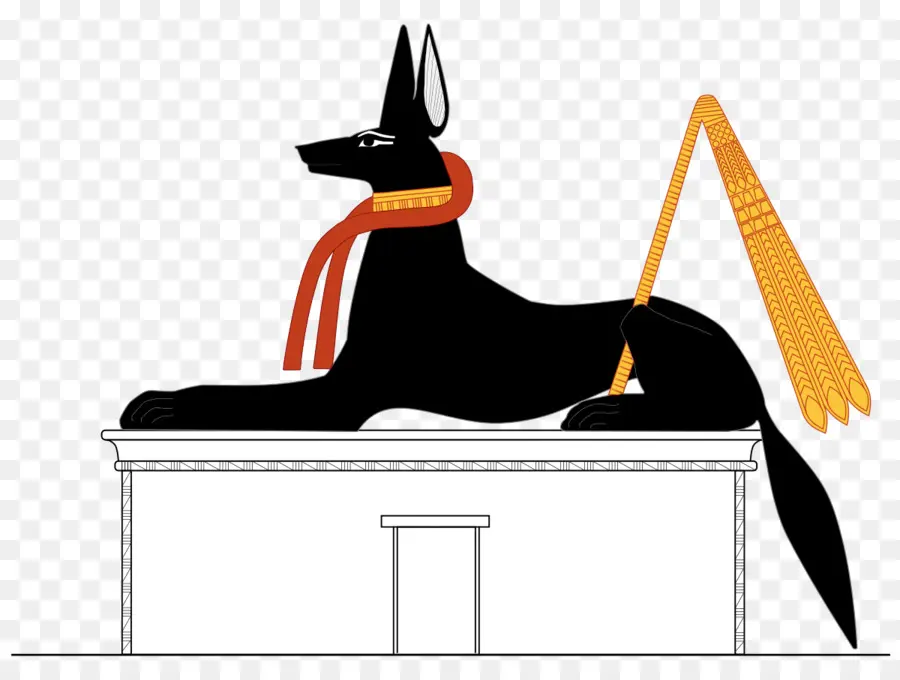 Statue D'anubis Noir，égyptien PNG