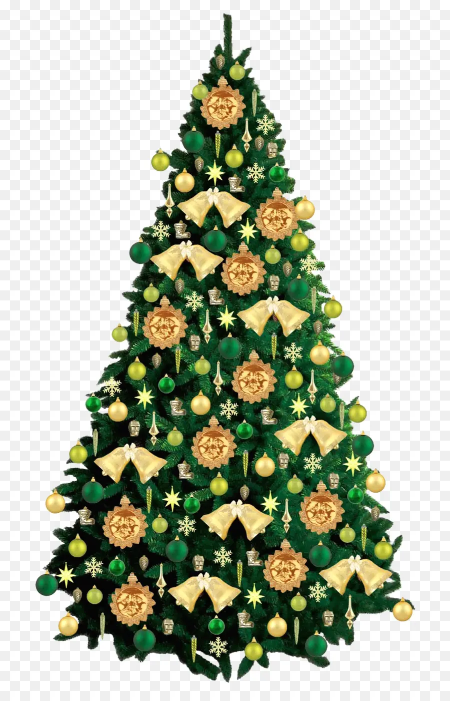 Sapin De Noël Doré，Noël PNG