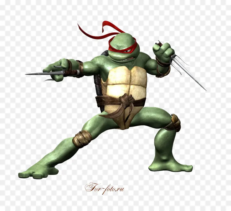 Tortue Ninja Verte，Masque Rouge PNG