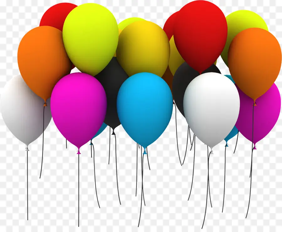 Ballons Colorés，Faire La Fête PNG