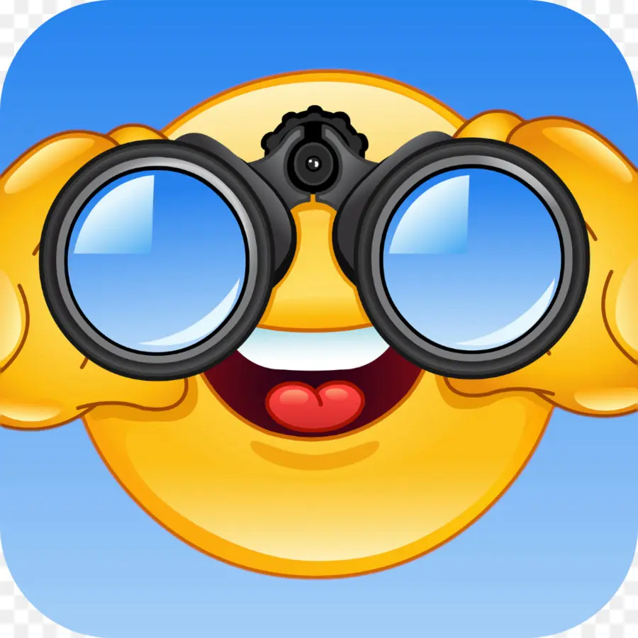 Emoji Souriant Avec Des Jumelles，Affronter PNG