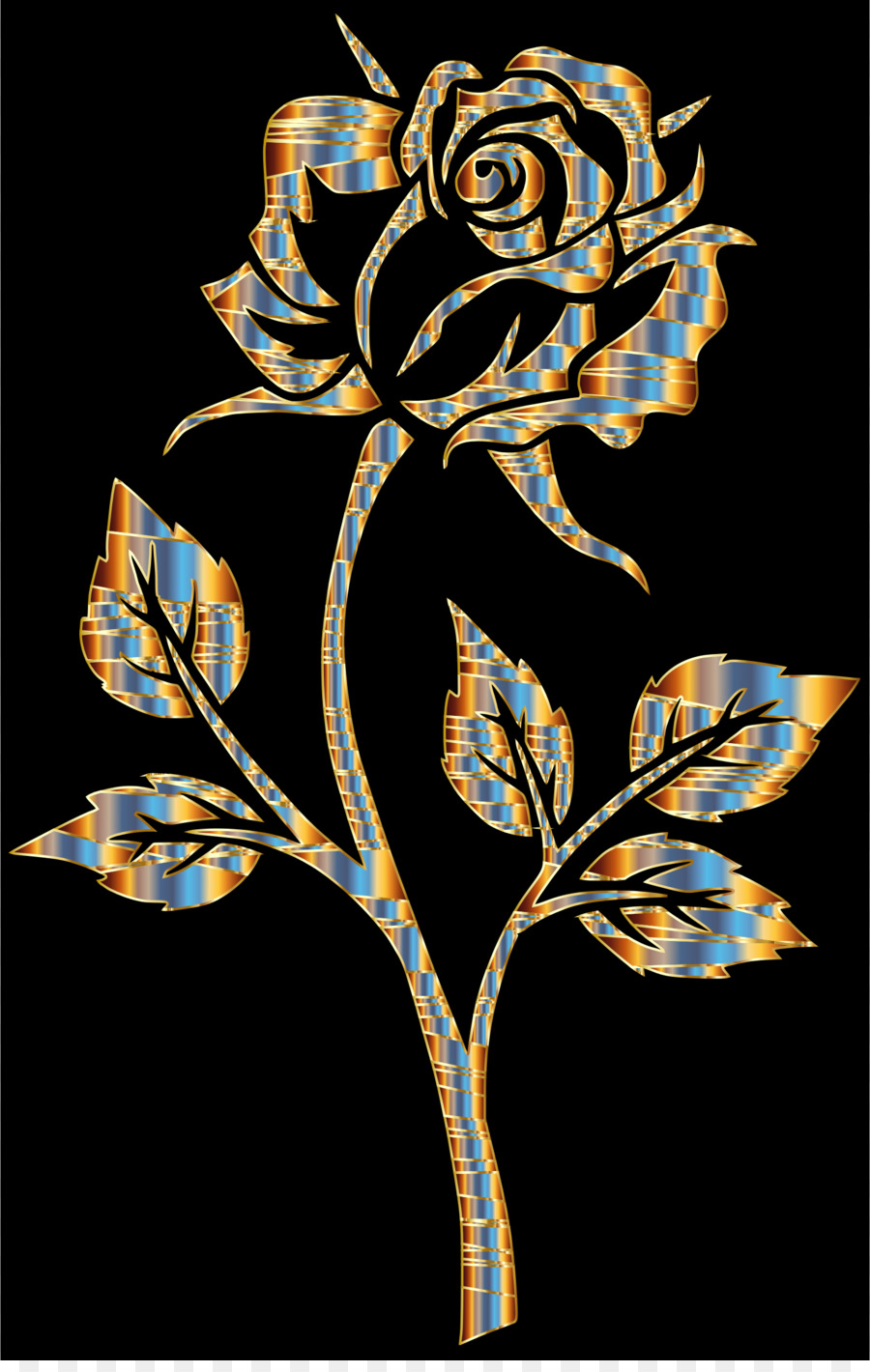 Rose Dorée，Feuilles PNG