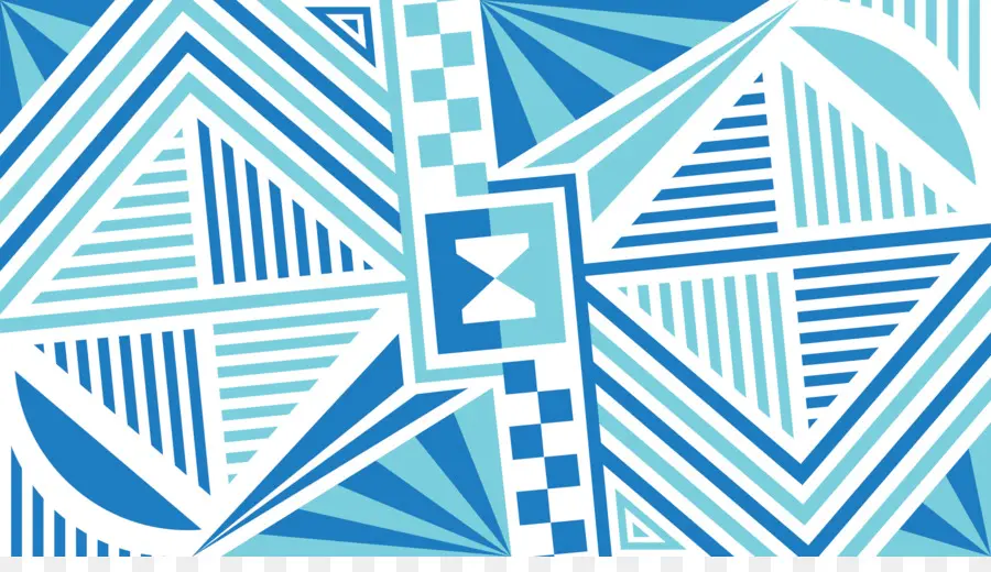 Motif Géométrique，Bleu PNG