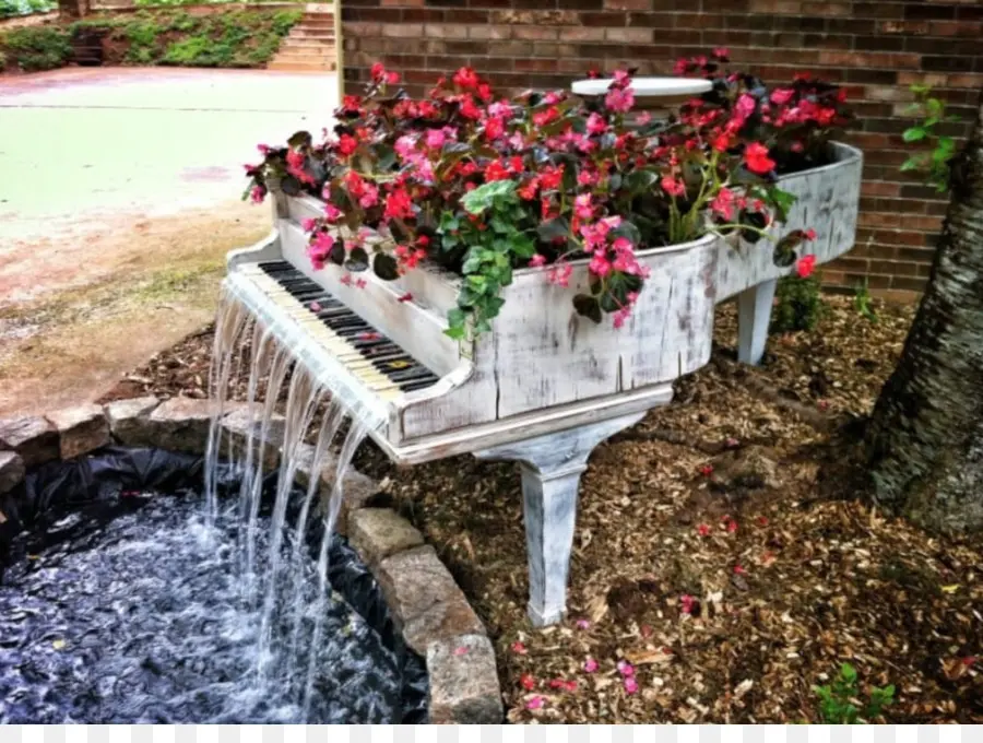 Fontaine à Piano，Fleurs PNG