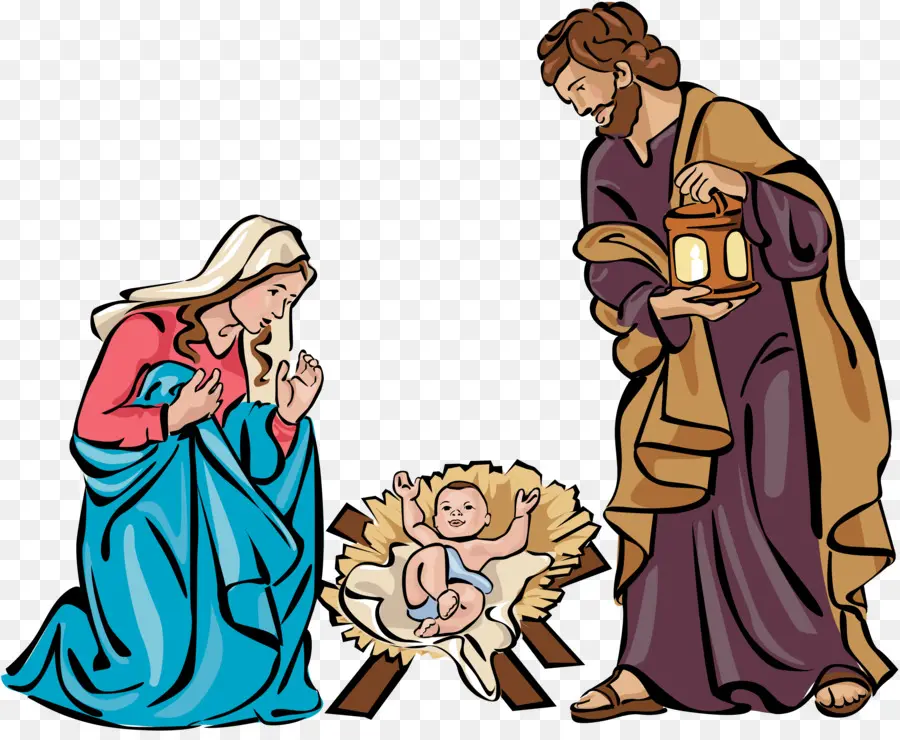Sainte Famille，Scène De La Nativité PNG