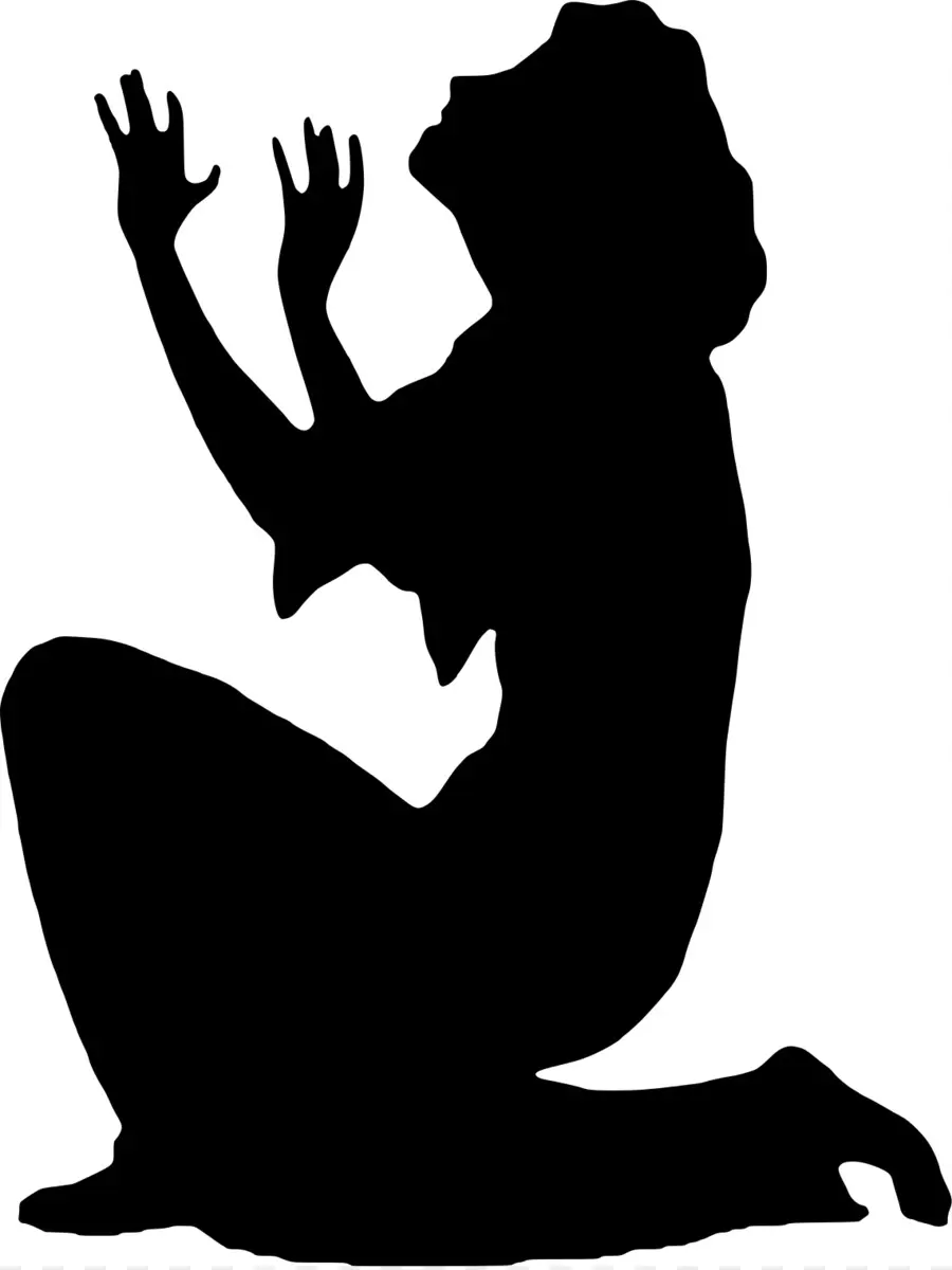 Silhouette D'une Personne Agenouillée，à Genoux PNG