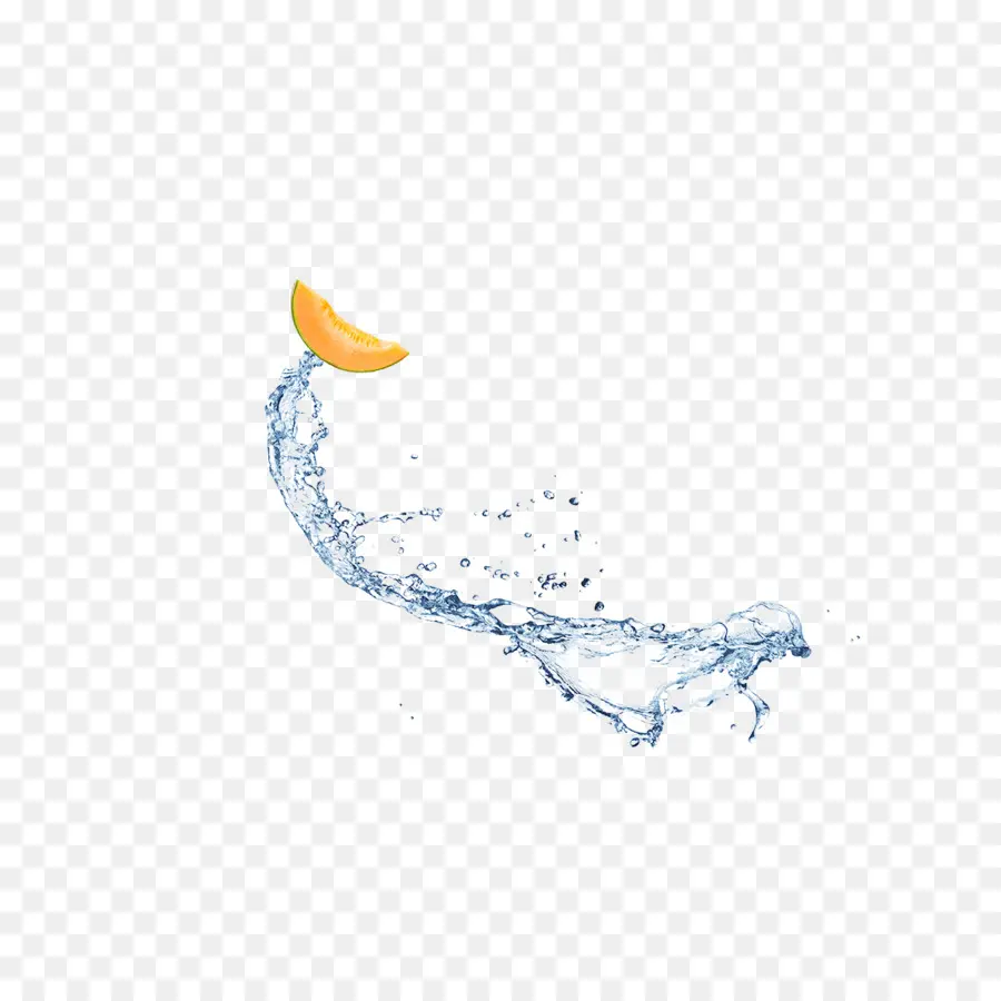 Éclaboussure D'eau Avec Une Tranche D'orange，Fruit PNG