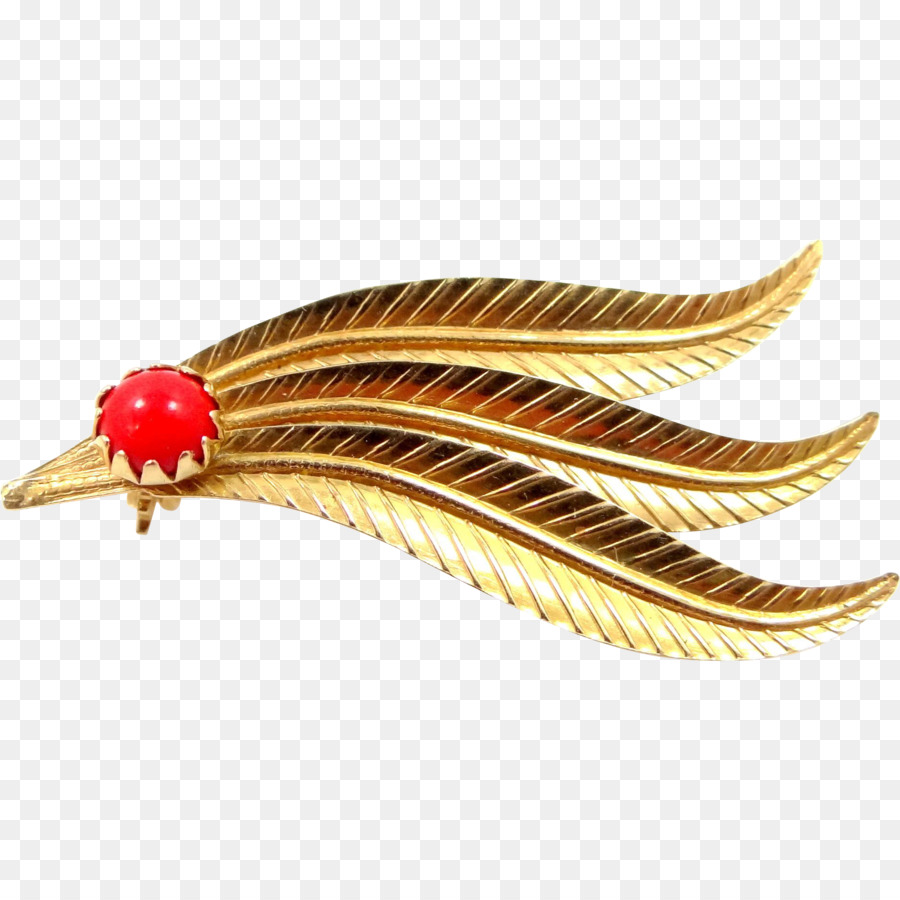 Broche En Or，Gemme Rouge PNG