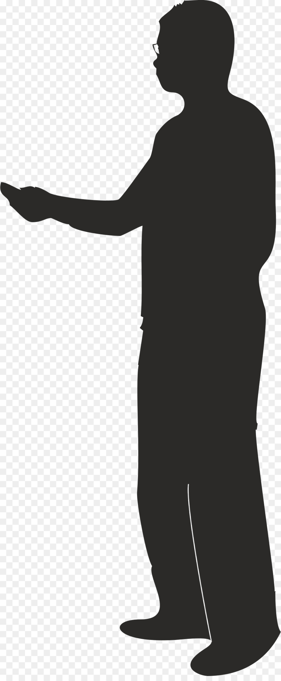 Silhouette D'homme，Debout PNG