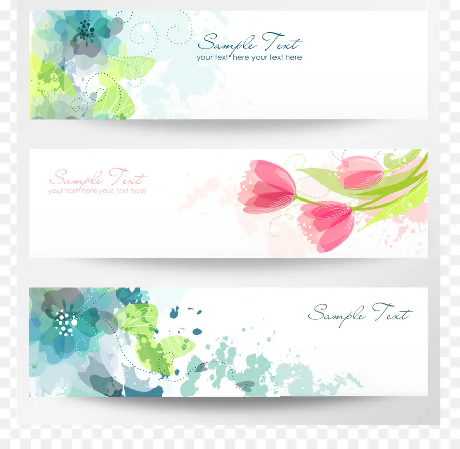 Bannières Florales，Fleurs PNG