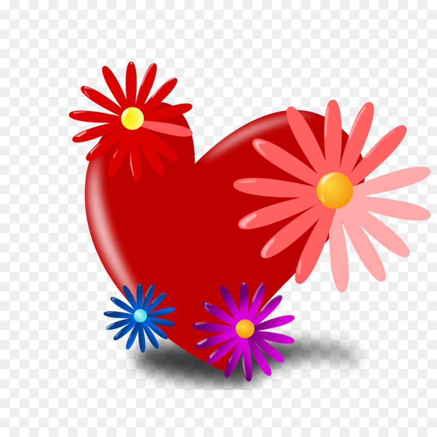 Coeur Avec Des Fleurs，Amour PNG