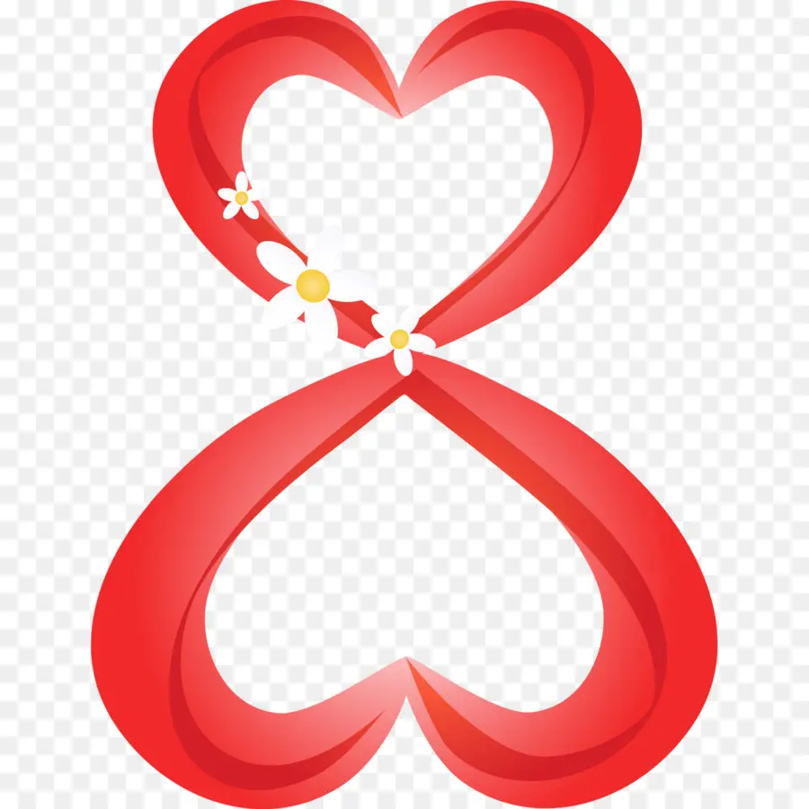 Ruban Coeur，Rouge PNG