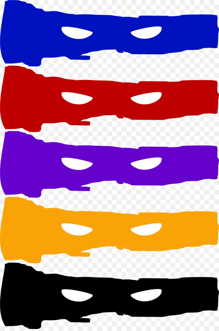 Masques Colorés，Ninja PNG