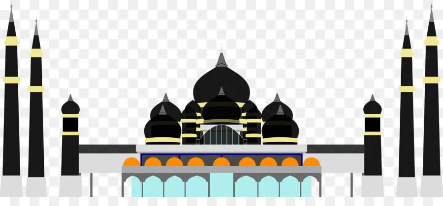 Illustration De La Mosquée，Noir PNG