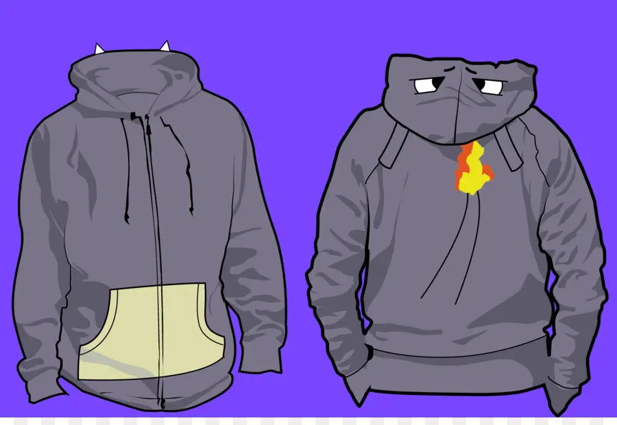 Sweat à Capuche Gris，Sweat Shirt PNG