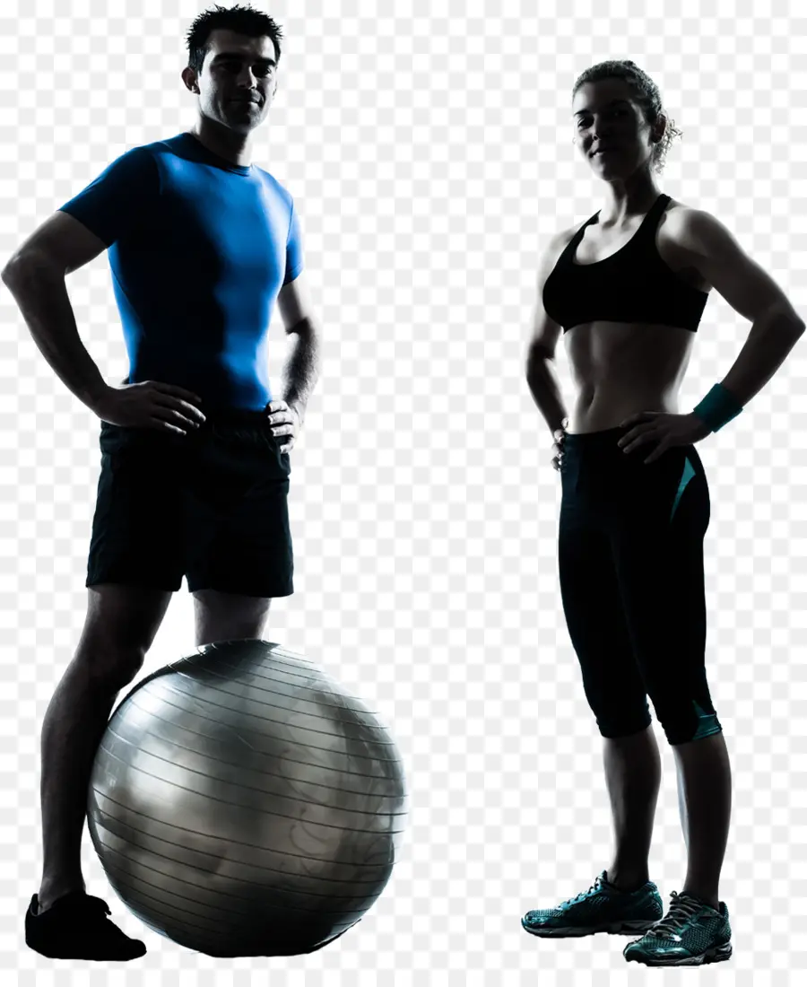 Couple De Remise En Forme，Ballon D'exercice PNG