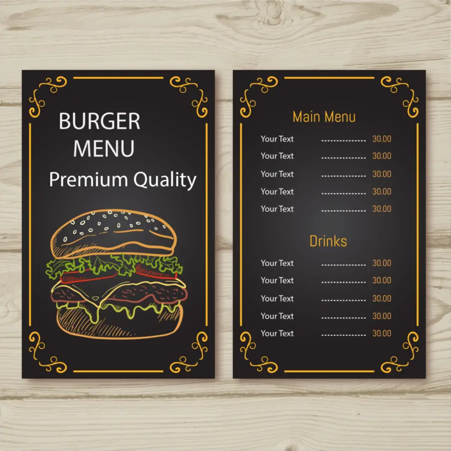 Menu De Hamburgers，Nourriture PNG