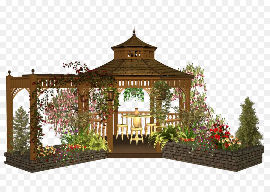 Gazebo，Jardin PNG